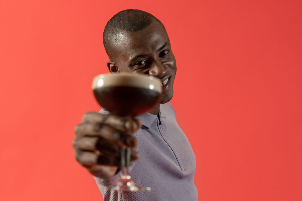 man drinking cocktail music at art'otel Zagreb